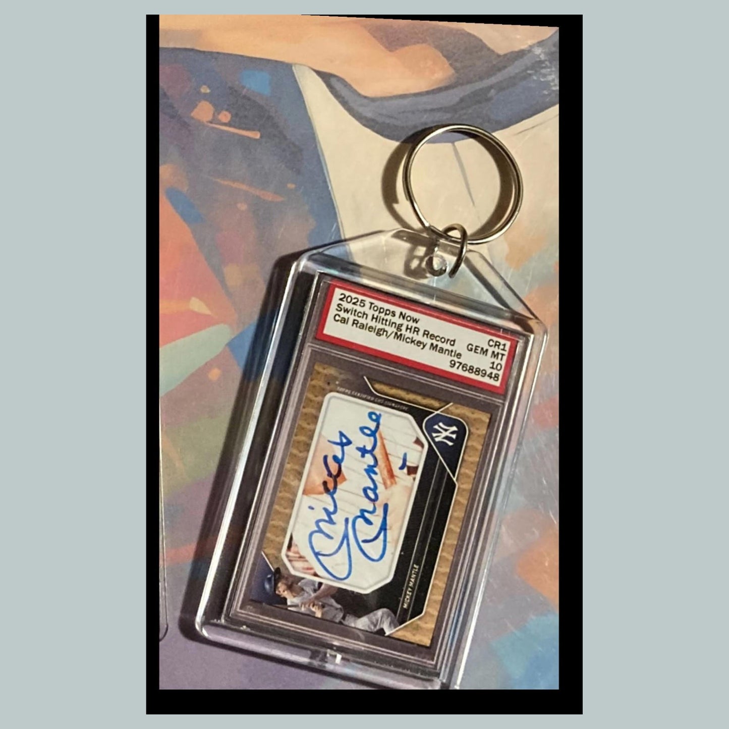 0560 Cal Raleigh-Mickey Mantle HR Record 2025 Now Custom Made Keychain - Gift