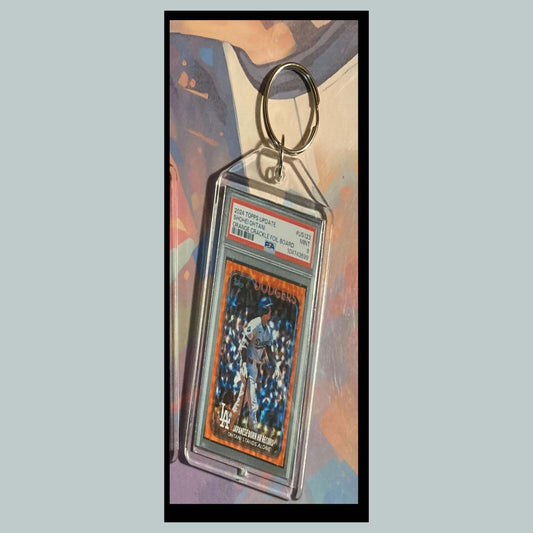 3459 Shohei Ohtani 2024 Update Japanese Born HR Record Orange Crackle Keychain BBL KYC