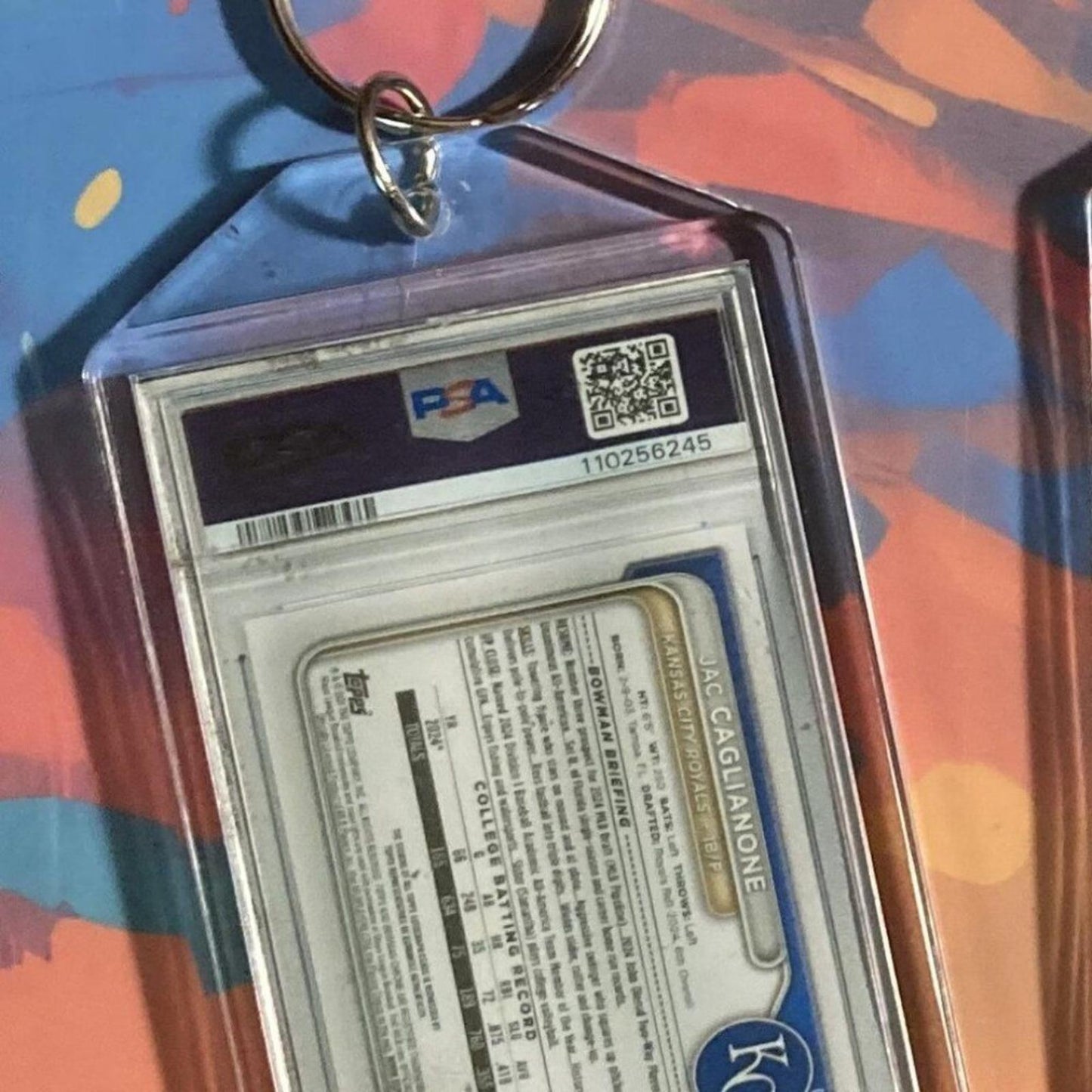 3199 Jac Caglianone 2024 Bowman Draft Black X-Fractor Auto Custom Keychain-Gift BBL KYC