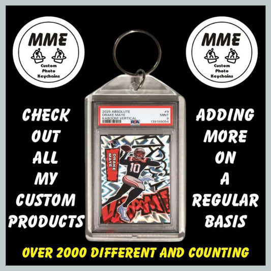 3708 Drake Maye 2025 Absolute Kaboom Custom Hand Made Keychain Great Gift FBL