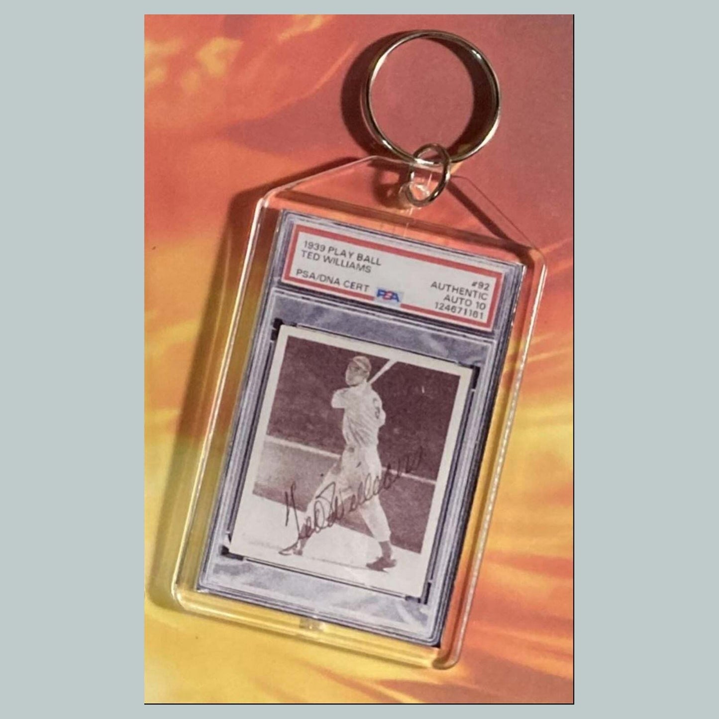 3654 Ted Williams 1939 Play Ball Auto Custom Hand Made Keychain BBL KYC