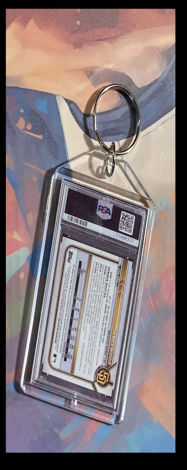 3125 James Wood 2022 Bowman Chrome Orange Auto Custom Keychain BBL KYC