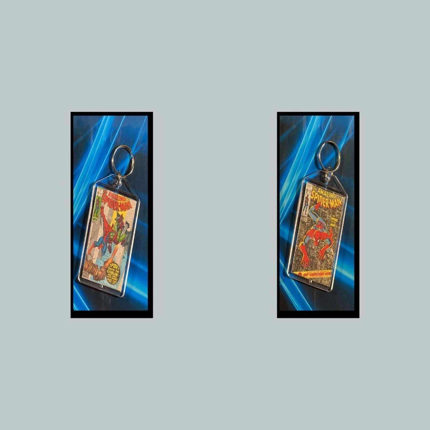 3393 Spider Man July 1973 Classic  Fights Goblint Custom Novelty Keychain CMC