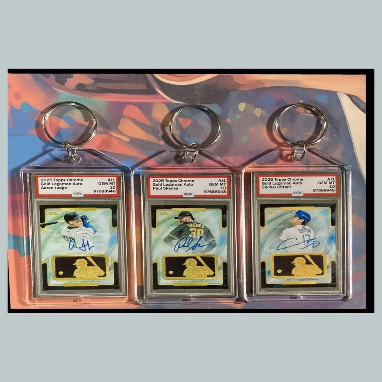 3374B Aaron Judge/Skenes/Ohtani 3 Pack Bundle - 3 Diff Custom Novelty Keychains BBL KYC