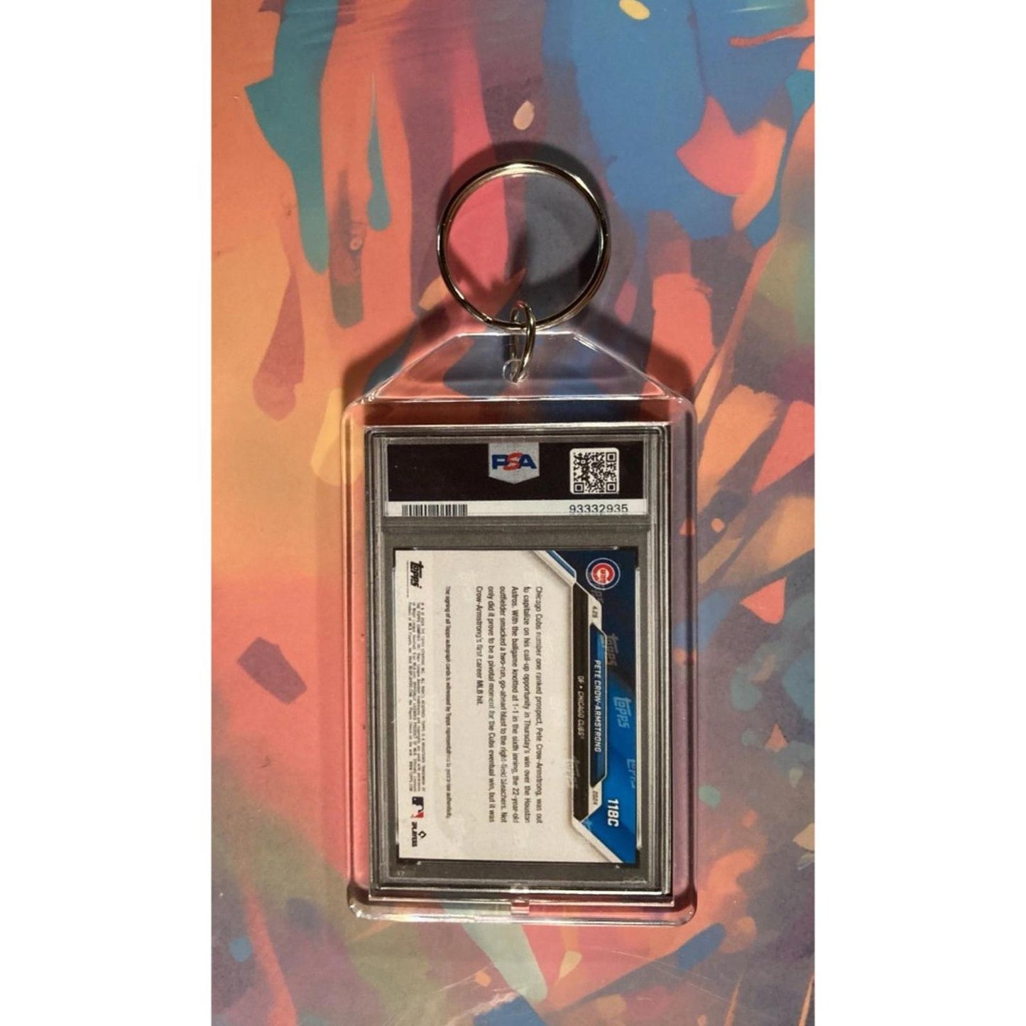 0075 Pete Crow-Armstrong 2024 Topps Now 1st Hit 1st HR Red Auto Custom Keychain