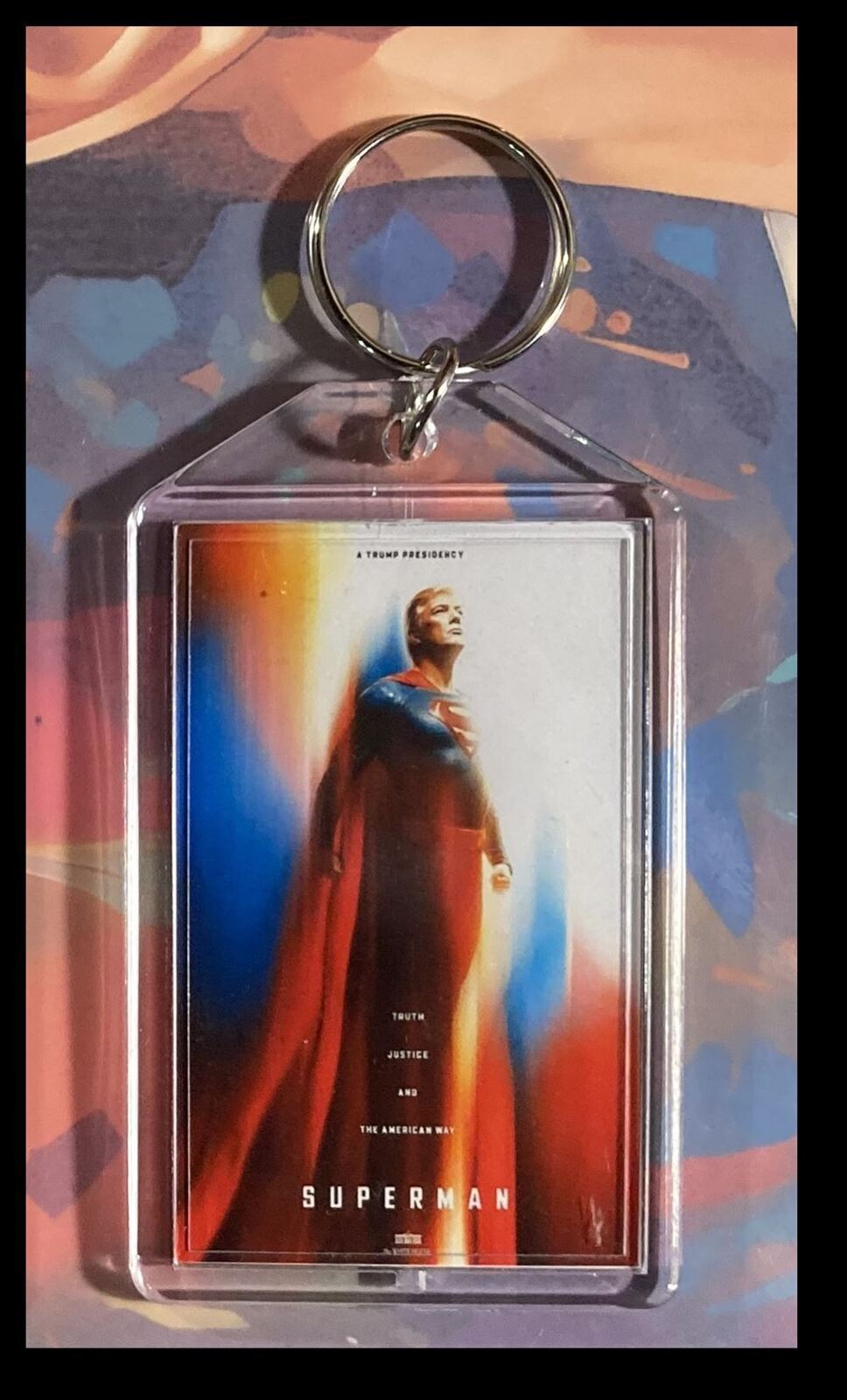 3276 Trump Superman Custom Hand Made Keychain-Makes A Great Gift KYC MSC