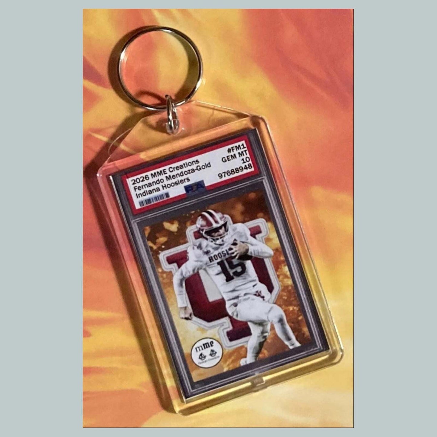 3741 Fernando Mendoza 2026 Nat Championship Mockup Custom Hand Made Keychain FBL