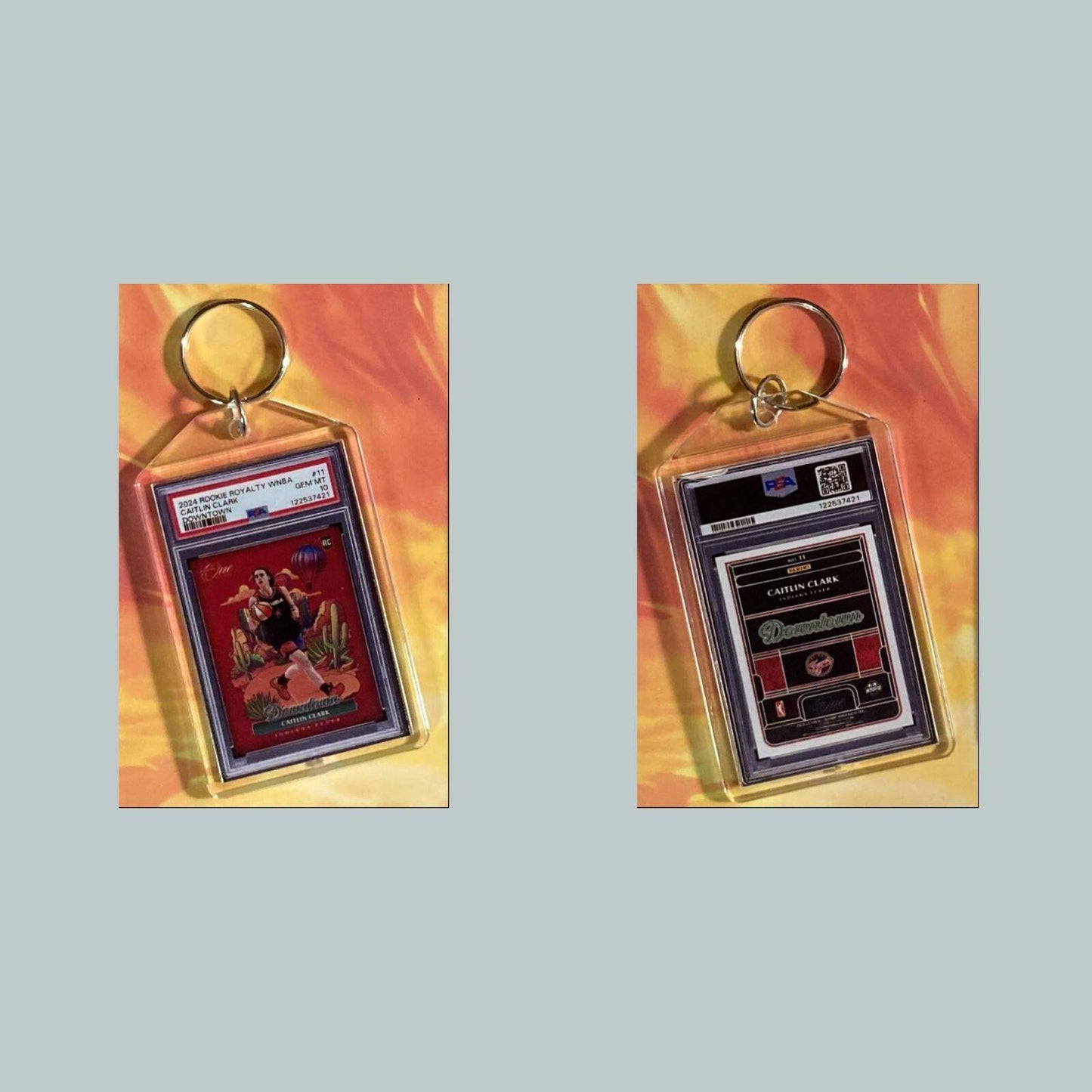 3646 Caitlin Clark 2024 Panini Royalty Downtown Custom Hand Keychain BKL KYC