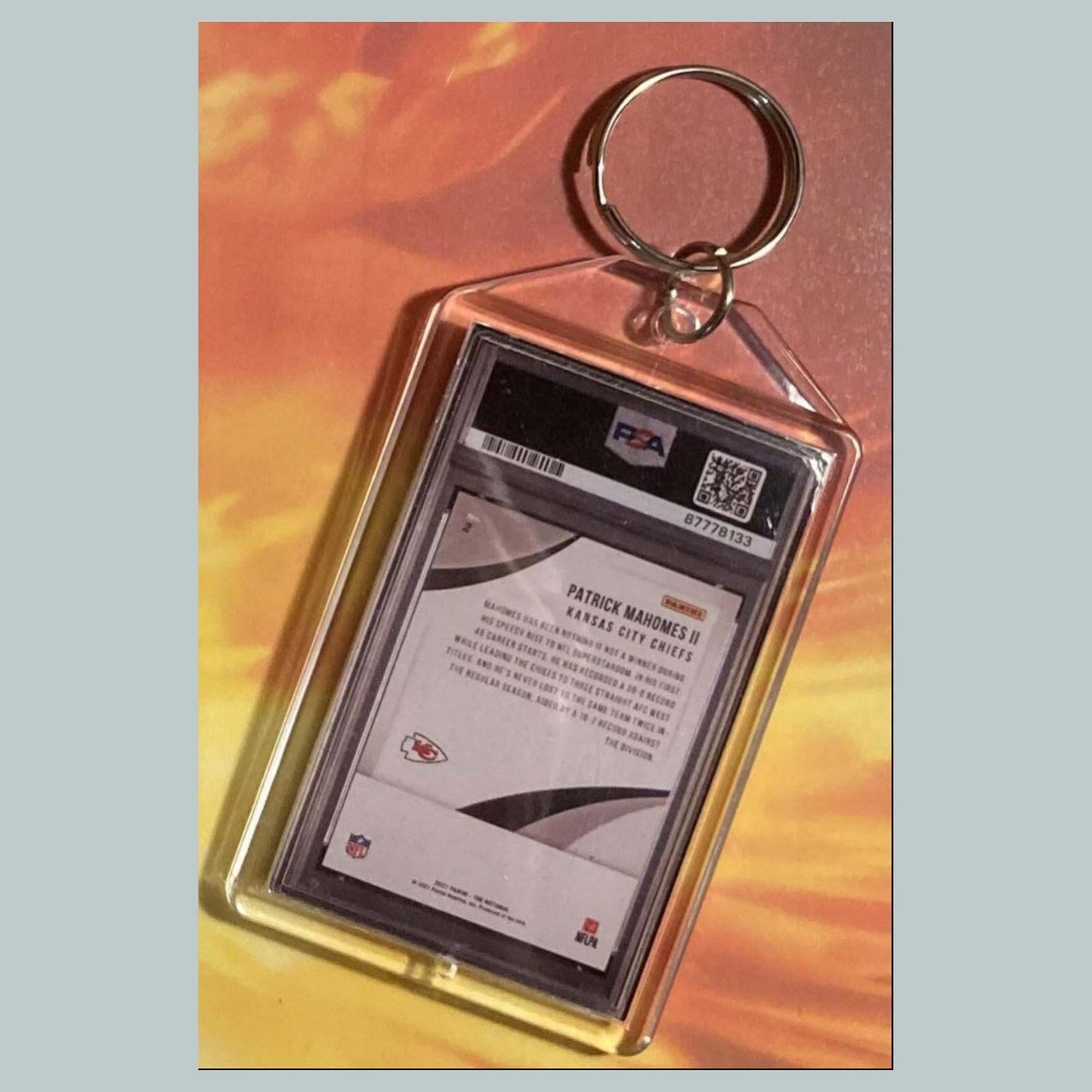 3619 Patrick Mahomes 2021 Panini The National Kaboom Custom Keychain FBL