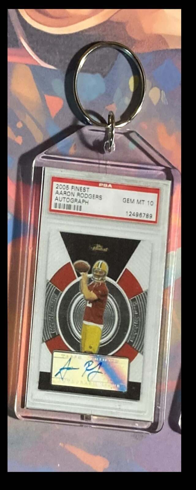3192 Aaron Rodgers 2005 Topps Finest Auto Custom Hand Made Keychain FBL
