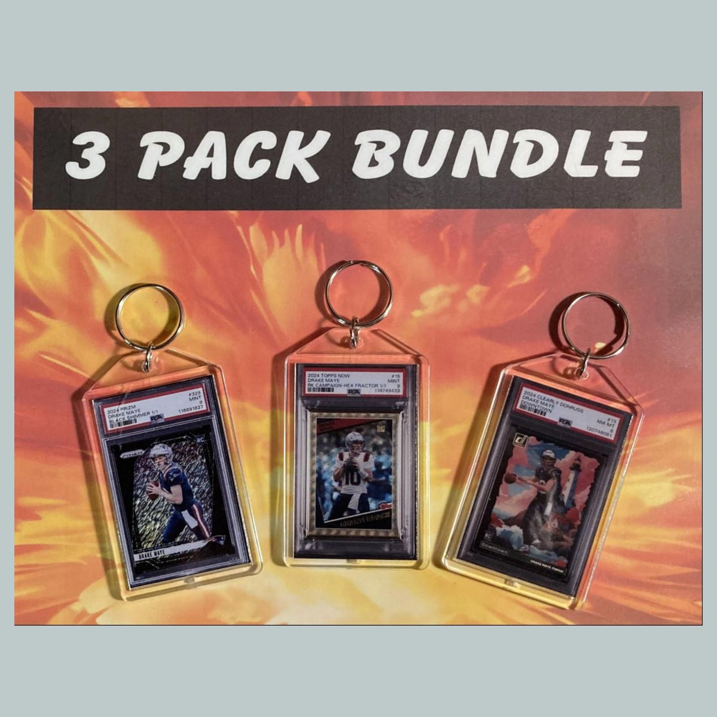 0761B Drake Maye Custom Hand Made Novelty Keychains Bundle - Makes A Great Gift