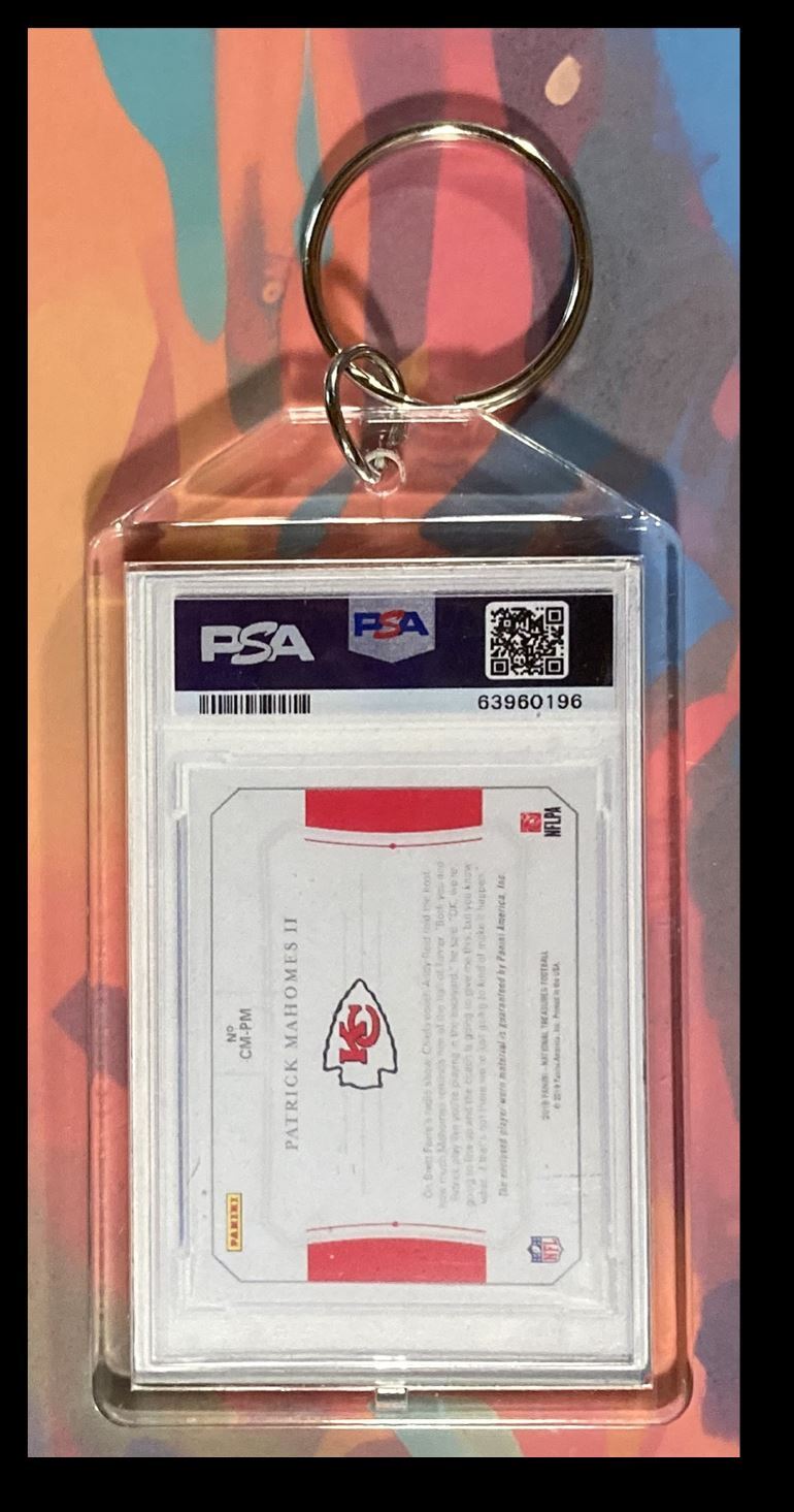 2963 Patrick Mahomes 2018 National Treasures Shield  - Custom Keychain FBL KYC