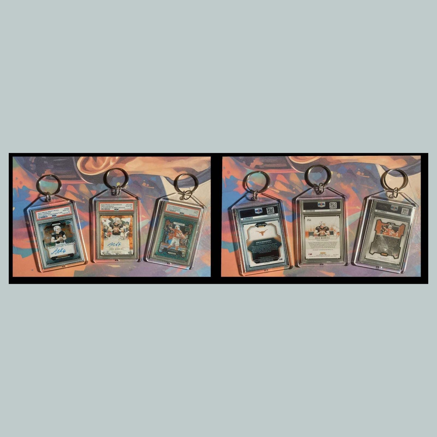 3470B Arch Manning 3 Pack Bundle -3 Different Custom Novelty Keychain Great Gift FBL