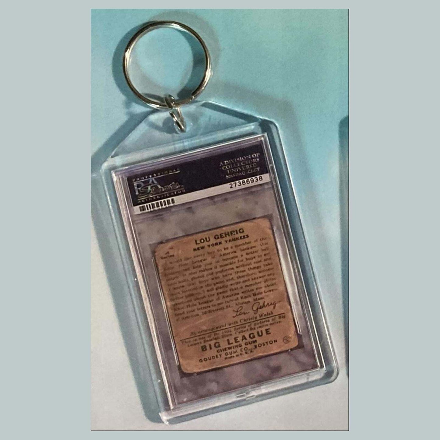3629 Lou Gehrig 1934 Goudey Custom Hand Made Keychain BBL KYC