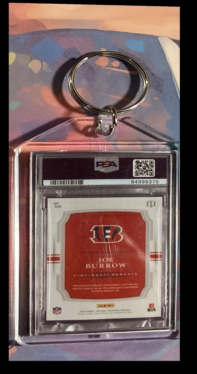 3080 Joe Burrow 2020 Panini Nat Trea Rookie Patch Auto Custom Keychain - Gift FBL