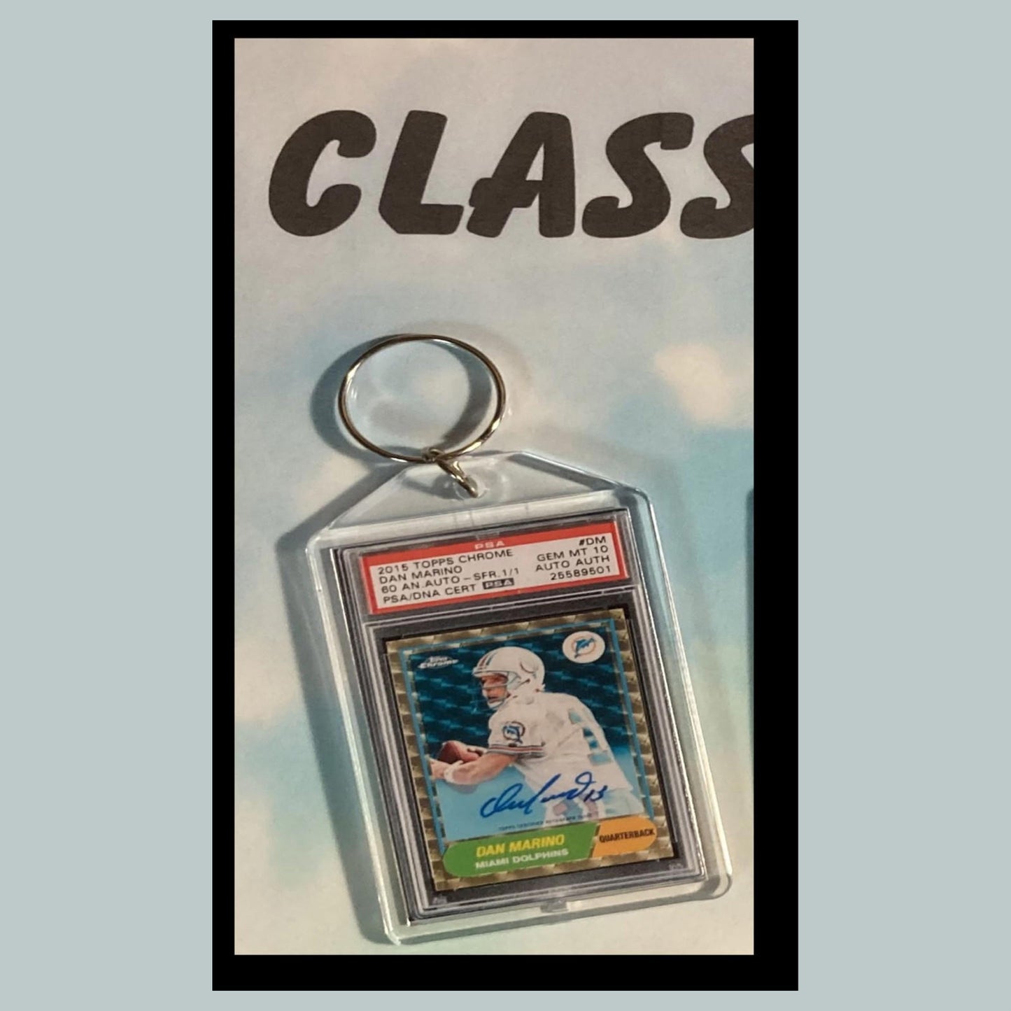 0535 Dan Marino 2015 Chrome Auto Custom Hand Made Keychain Makes A Great Gift