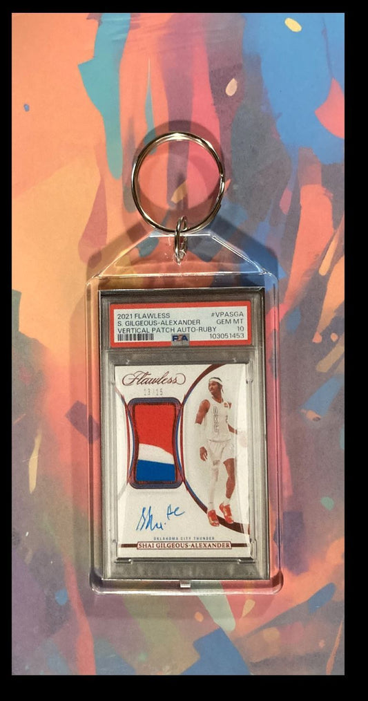 3059 Shai Gilgeous-Alexander 2021 Panini Flawless Patch Auto Keychain BKL KYC