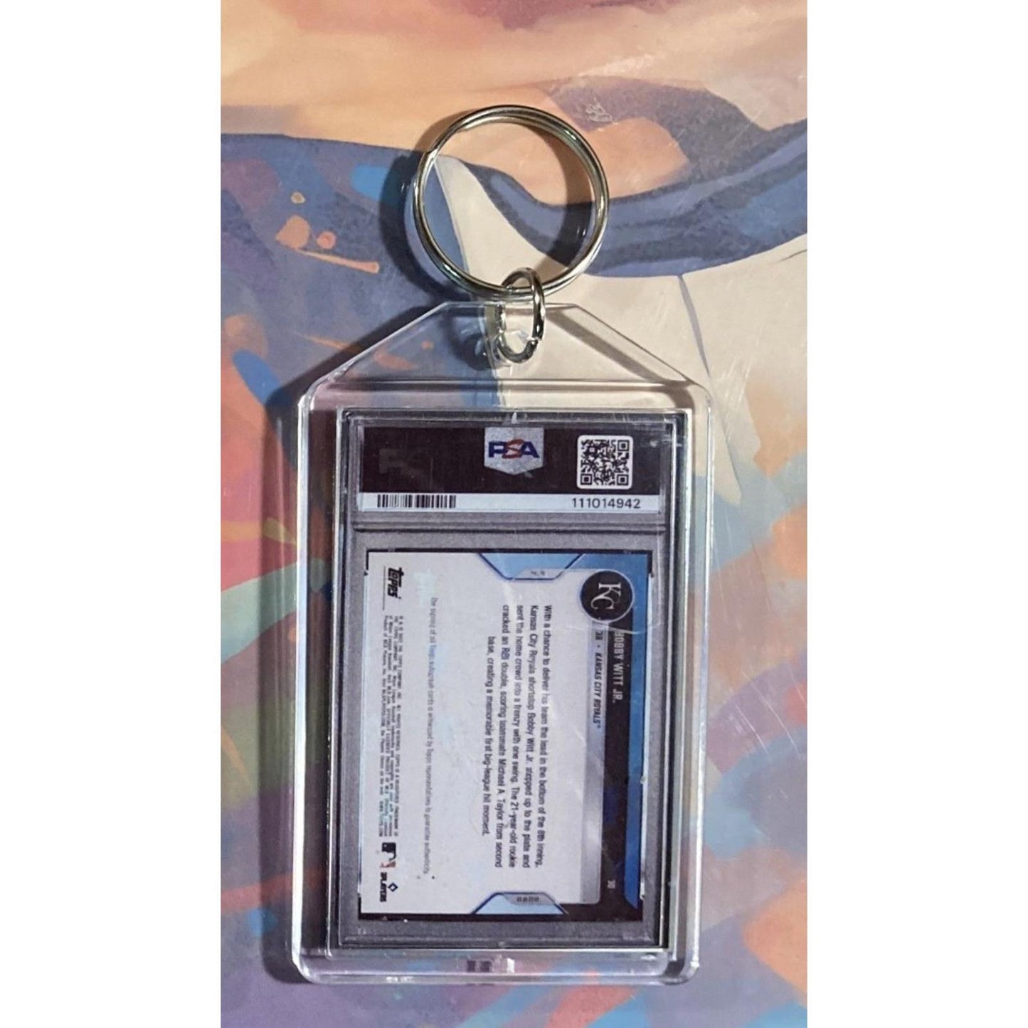 0165 Bobby Witt Jr 2022 Topps Now Red Auto Custom Made Novelty Keychain - Gift