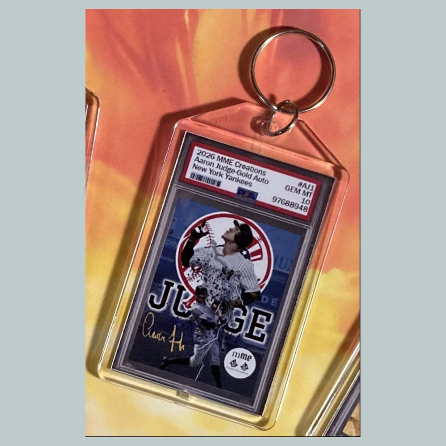 3749 Aaron Judge Gold Auto Mockup Custom Hand Made Novelty Keychain BBL KYC