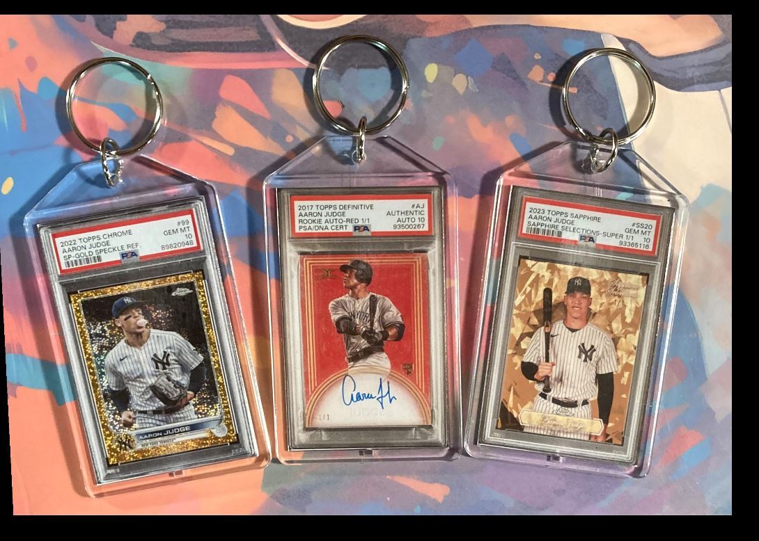 3137 Aaron Judge  3 Pack Bundle 3 Different Custom Novelty Keychains- Great Gift BBL KYC