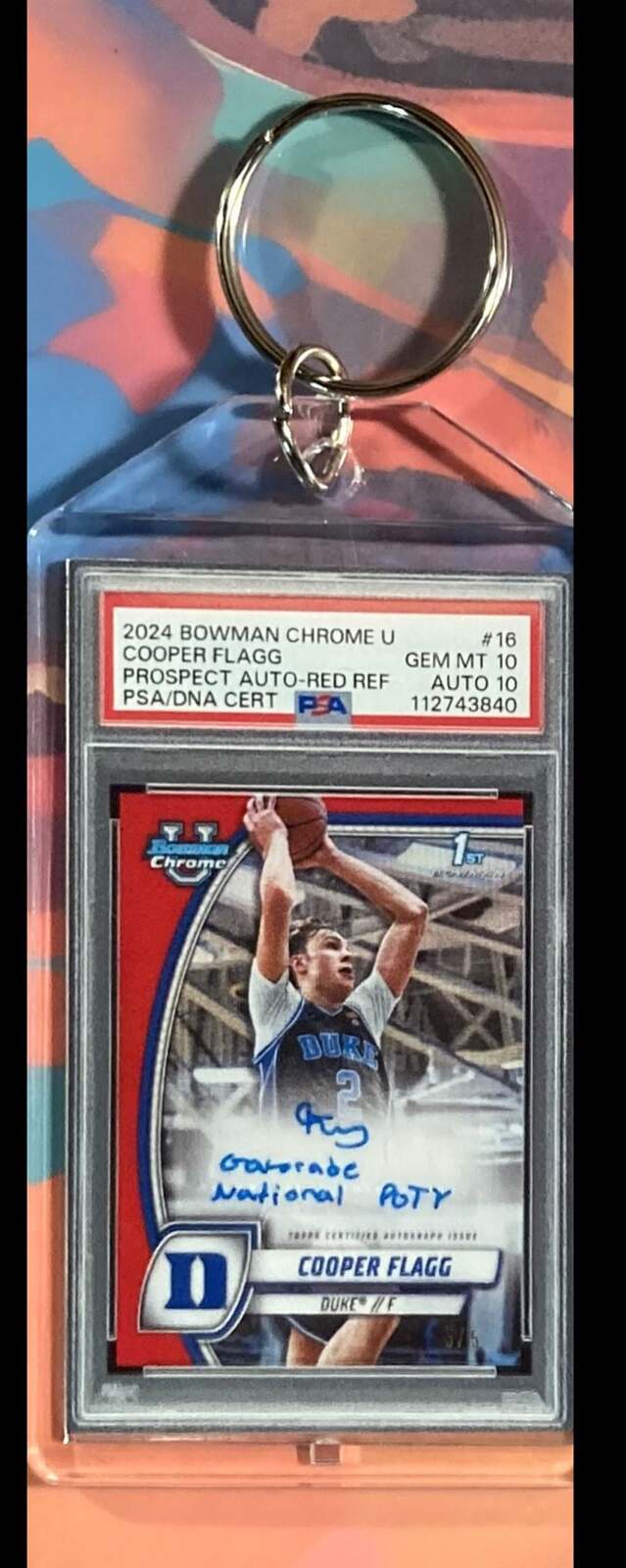 3076 Cooper Flagg 2024 Bowman Chrome U Auto Custom Keychain - Gift BKL KYC
