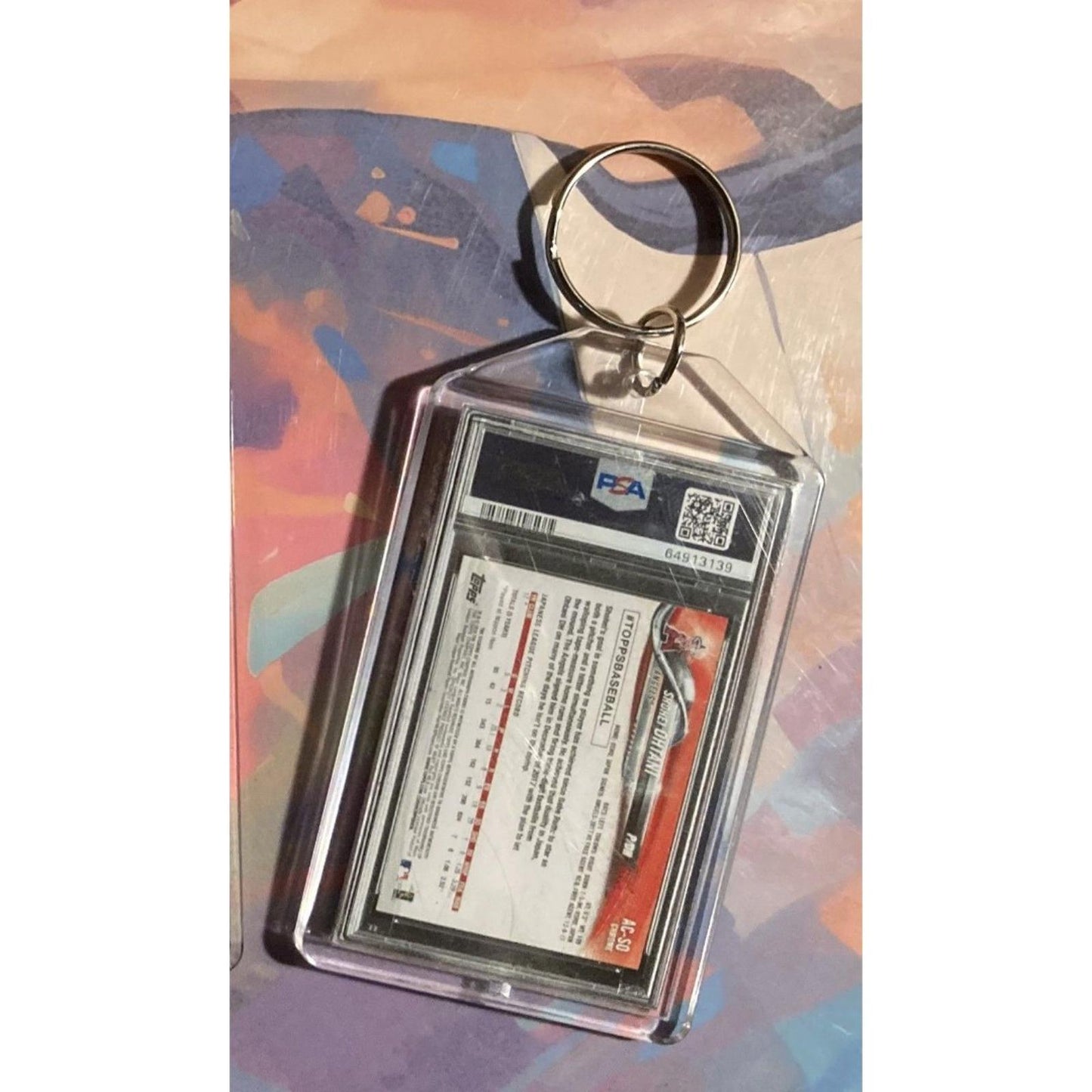0254 Shohei Ohtani 2018 Topps Chrome Sapphire Auto  Custom Made Novelty Keychain