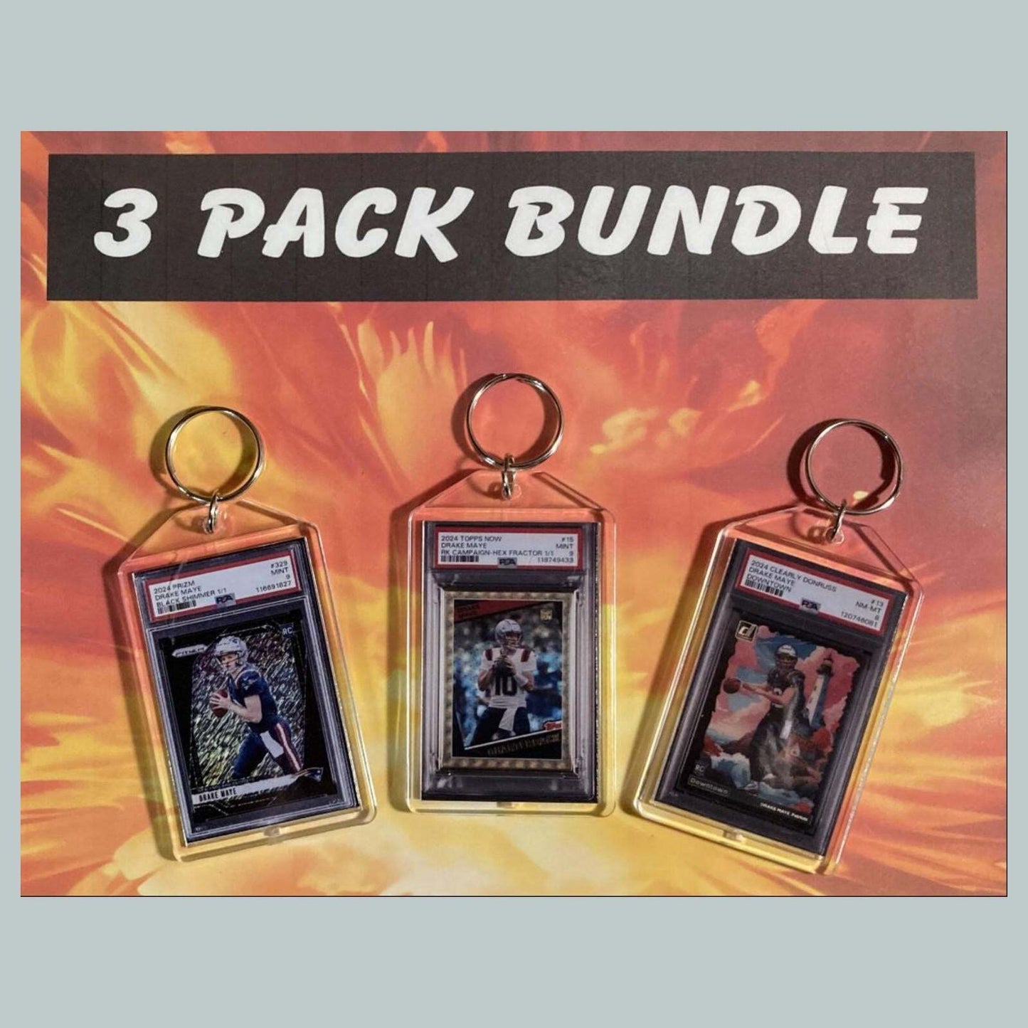 3718B Drake Maye Custom Hand Made Novelty Keychains Bundle - Makes A Great Gift FBL