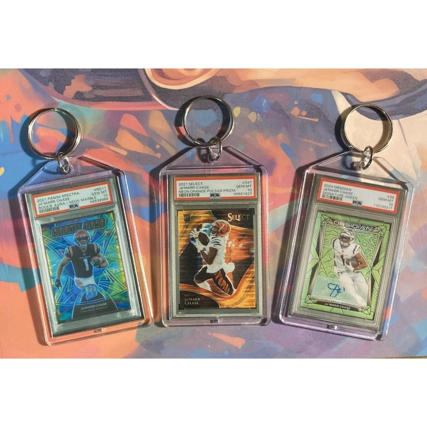 3271B Ja'Marr Chase - 3 Pack Bundle 3 Different Custom Novelty Keychains-Gift FBL