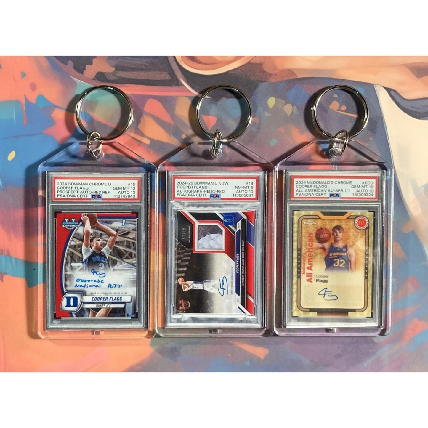 0197B Cooper Flag 3 Pack Bundle - 3 Different Custom Novelty Keychains -Gift