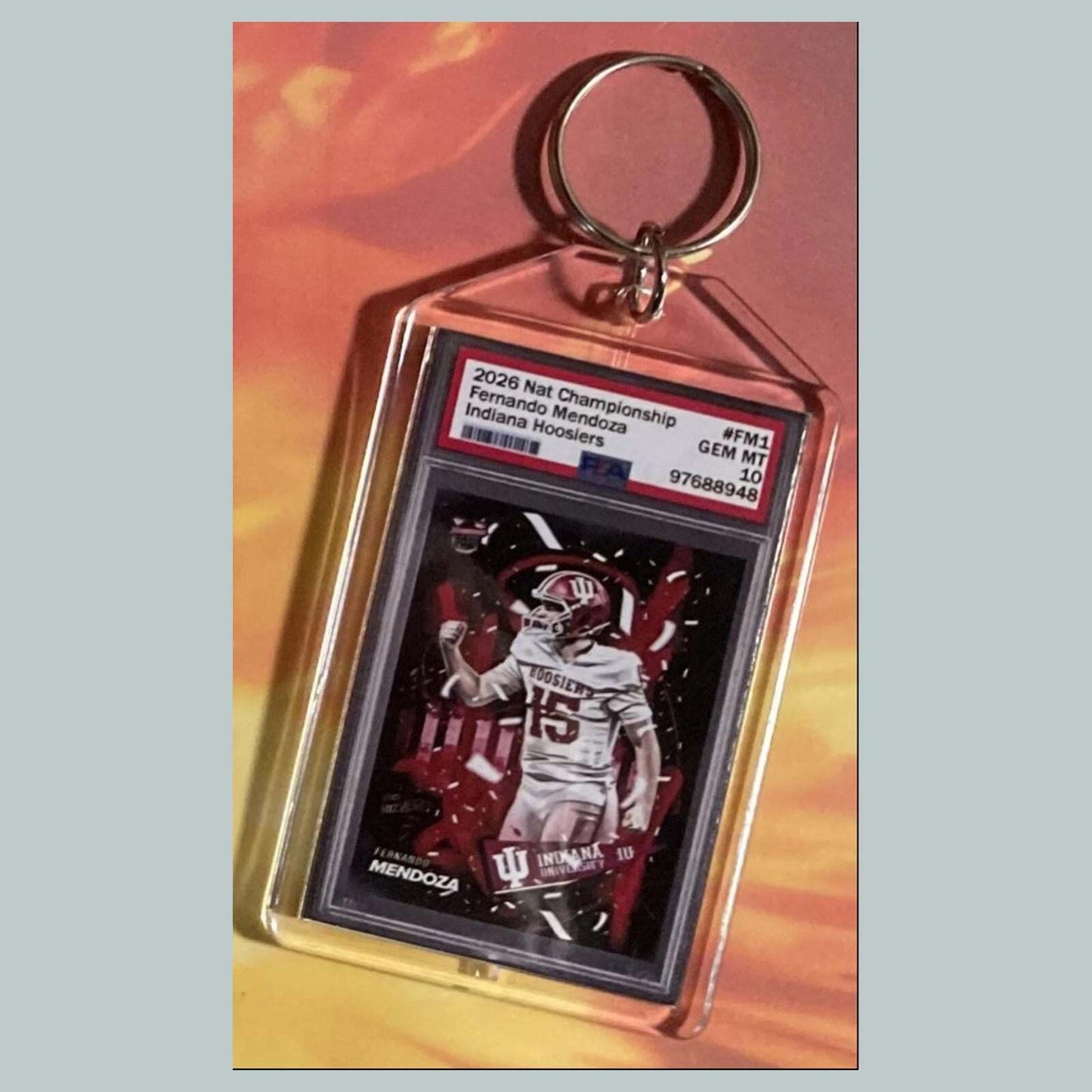 3728 Fernando Mendoza 2026 Nat Championship Mockup Custom Hand Made Keychain FBL