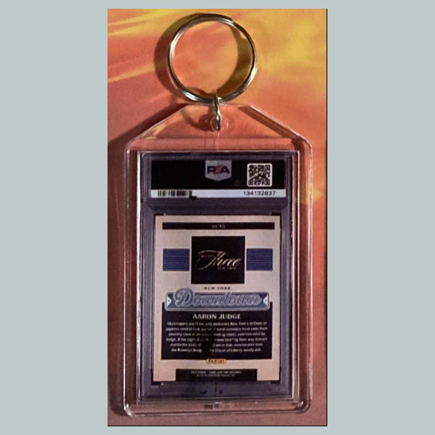 3597 Aaron Judge 2025 Panini Three and Two Downtown Custom Made Keychain BBL KYC