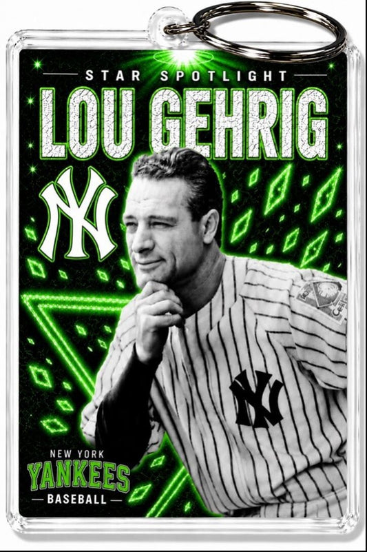 3906 Lou Gehrig Keychain Green Spotlight Premium Keychain No Nameplate BBL KYC