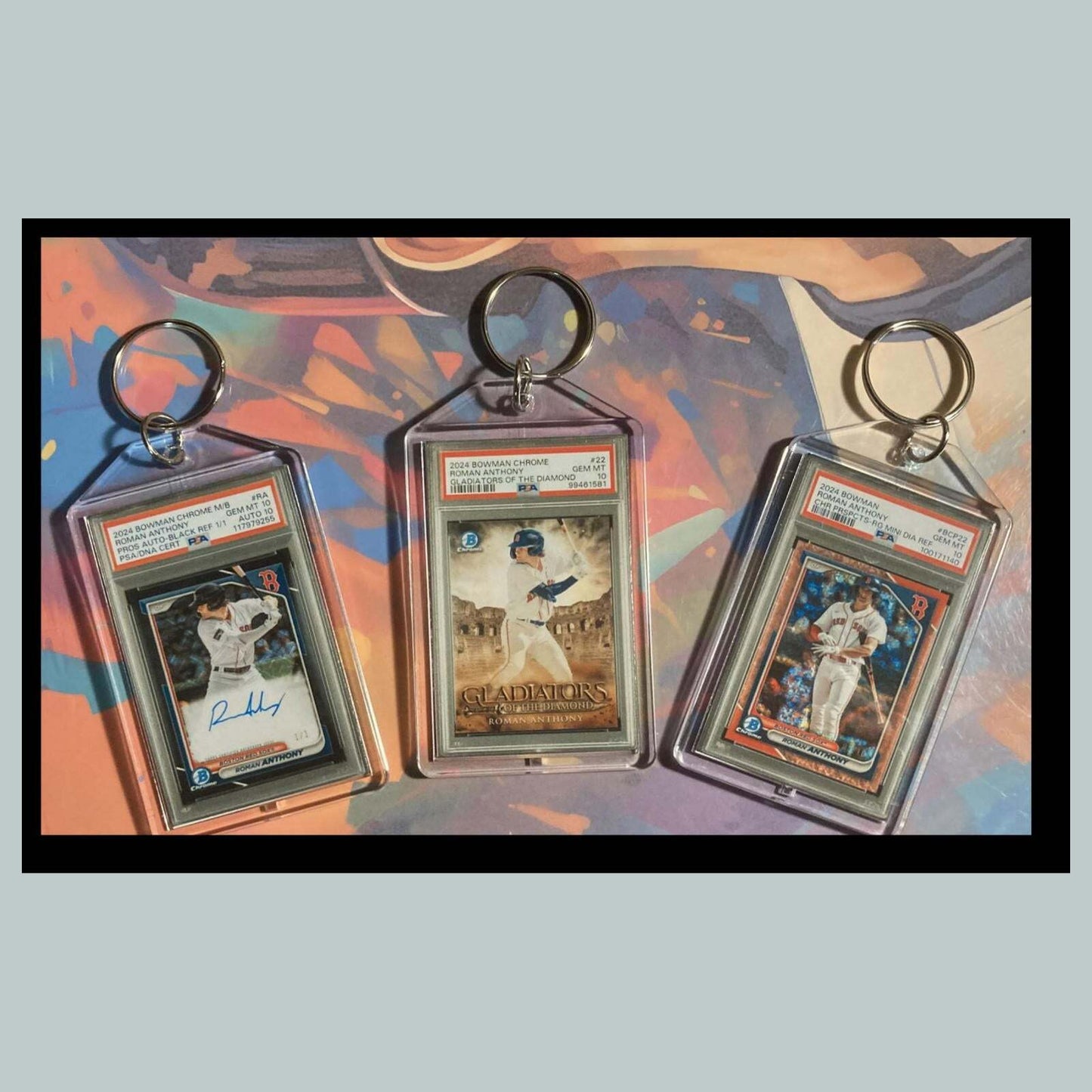 3471B Roman Anthony 3 Pack Bundle - 3 Different Custom Novelty Keychain - Gift BBL KYC