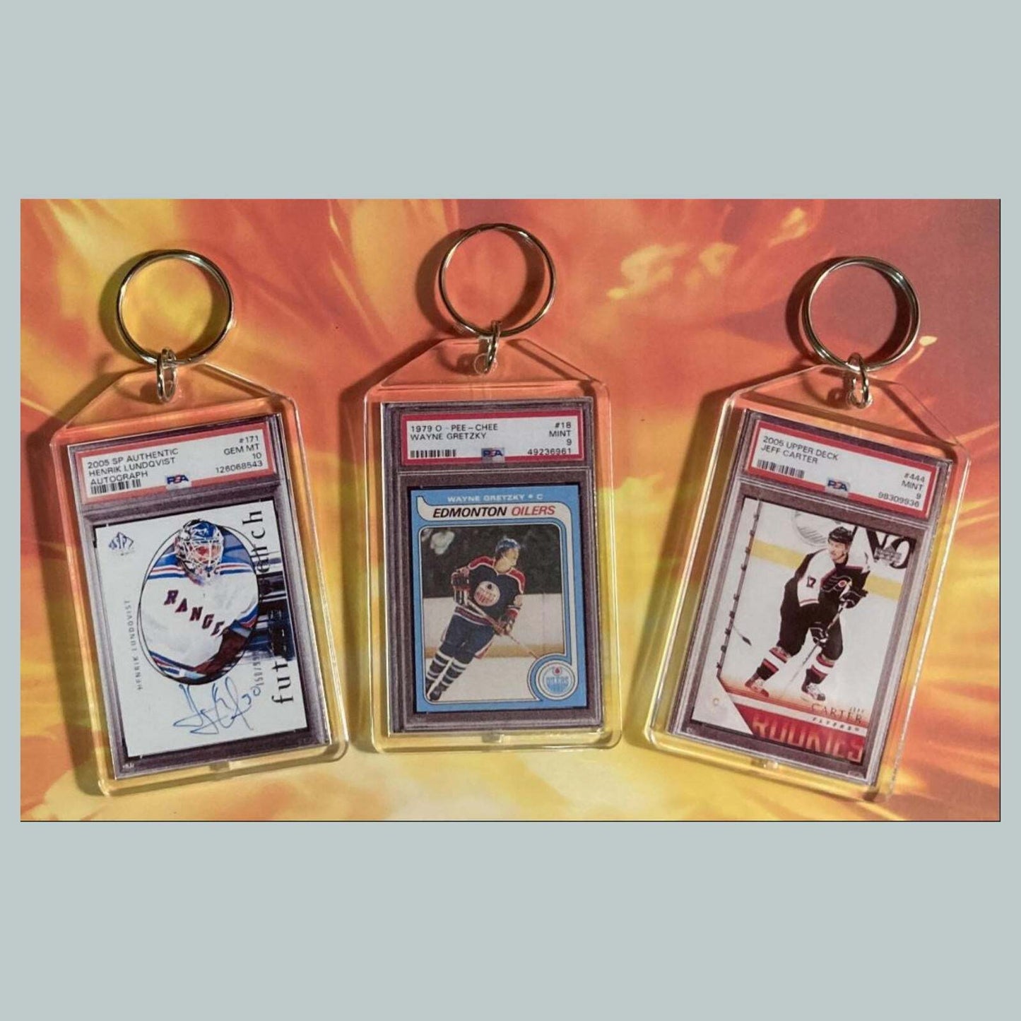 3661B Henrik Lundqvist/Gretzky/Carter Custom Hand Made Keychains Bundle MSC KYC