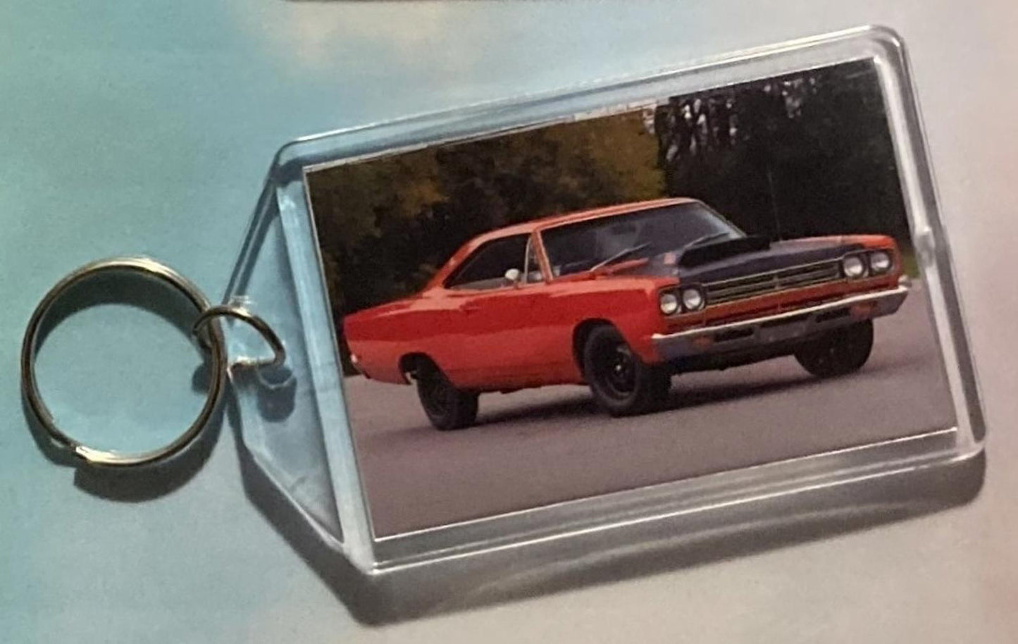 3550 1969 Plymouth Roadrunner  Keychain | Vintage Automobile Photo Keychain | MSC KYC
