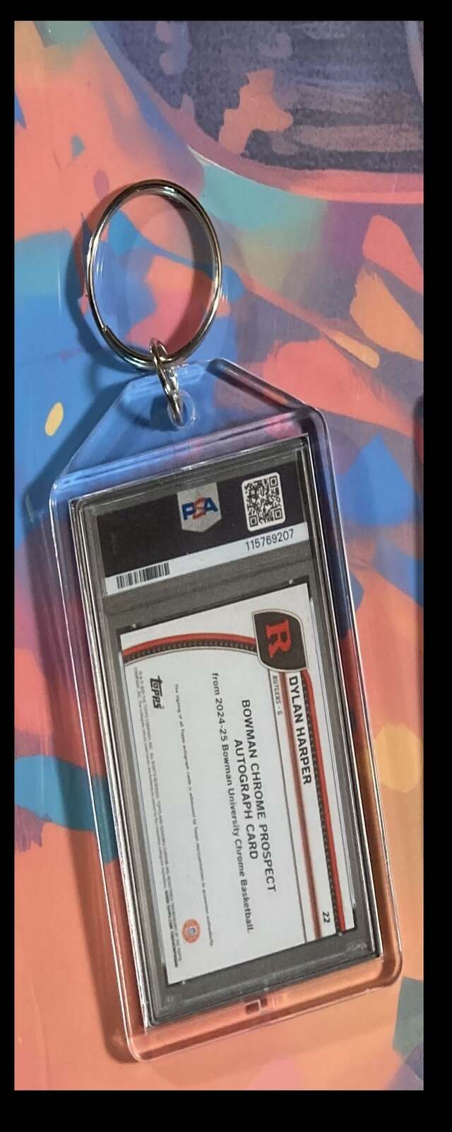 3110 Dylan Harper 2024 Bowman Chrome U Red Auto Custom Keychain-Great Gift BKL KYC