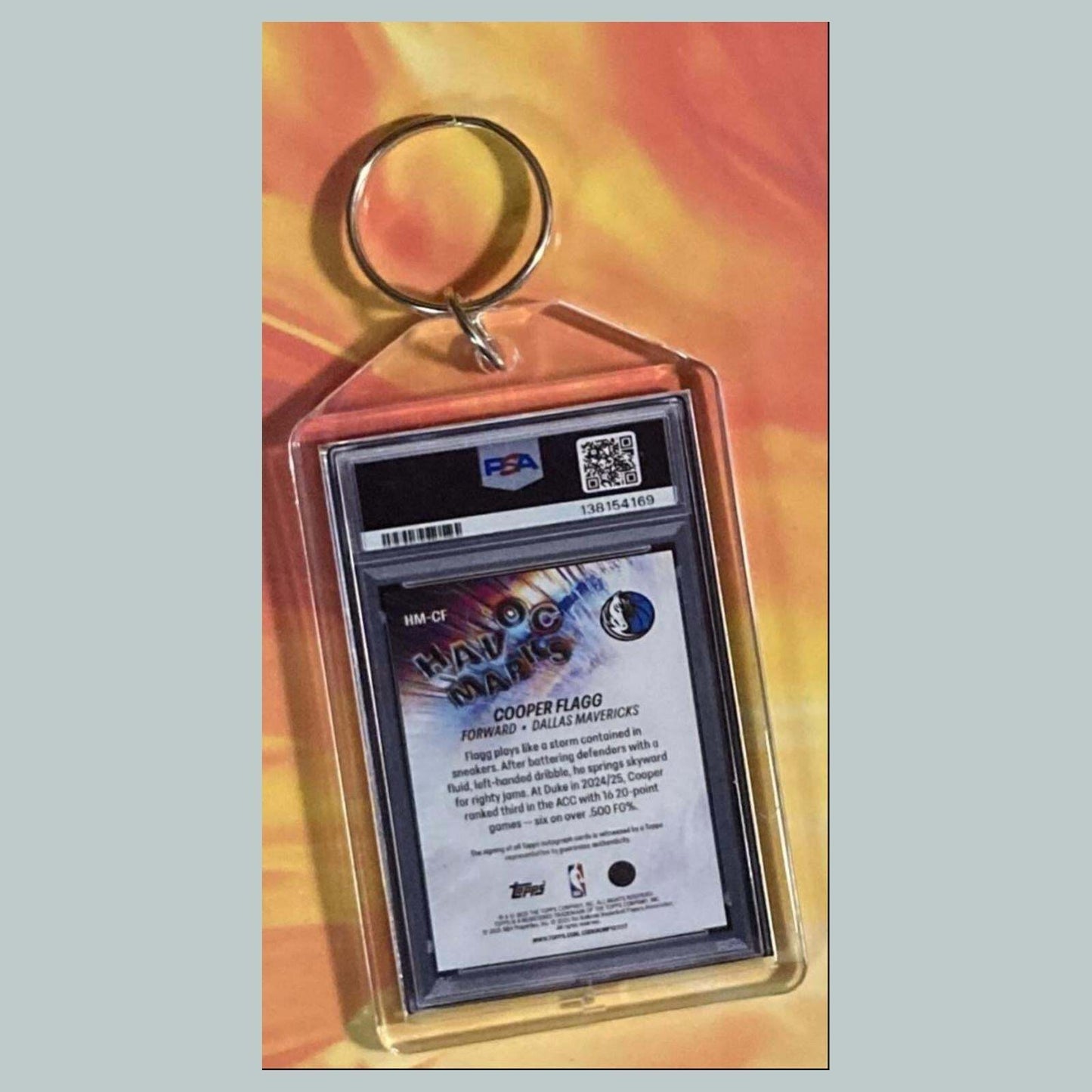 3692 Cooper Flagg 2025 Topps Foilfractor Custom Hand Made Keychain BKL KYC