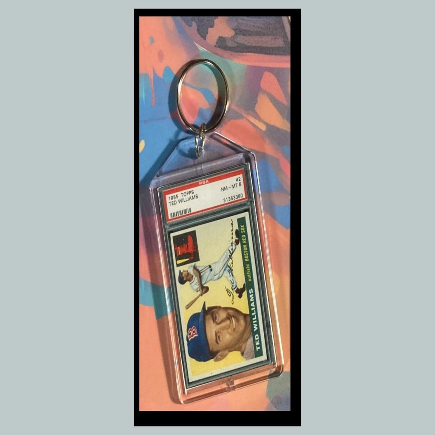 0486 Ted Williams 1955 Custom Hand Made Novelty Keychain -Makes A Great Gift