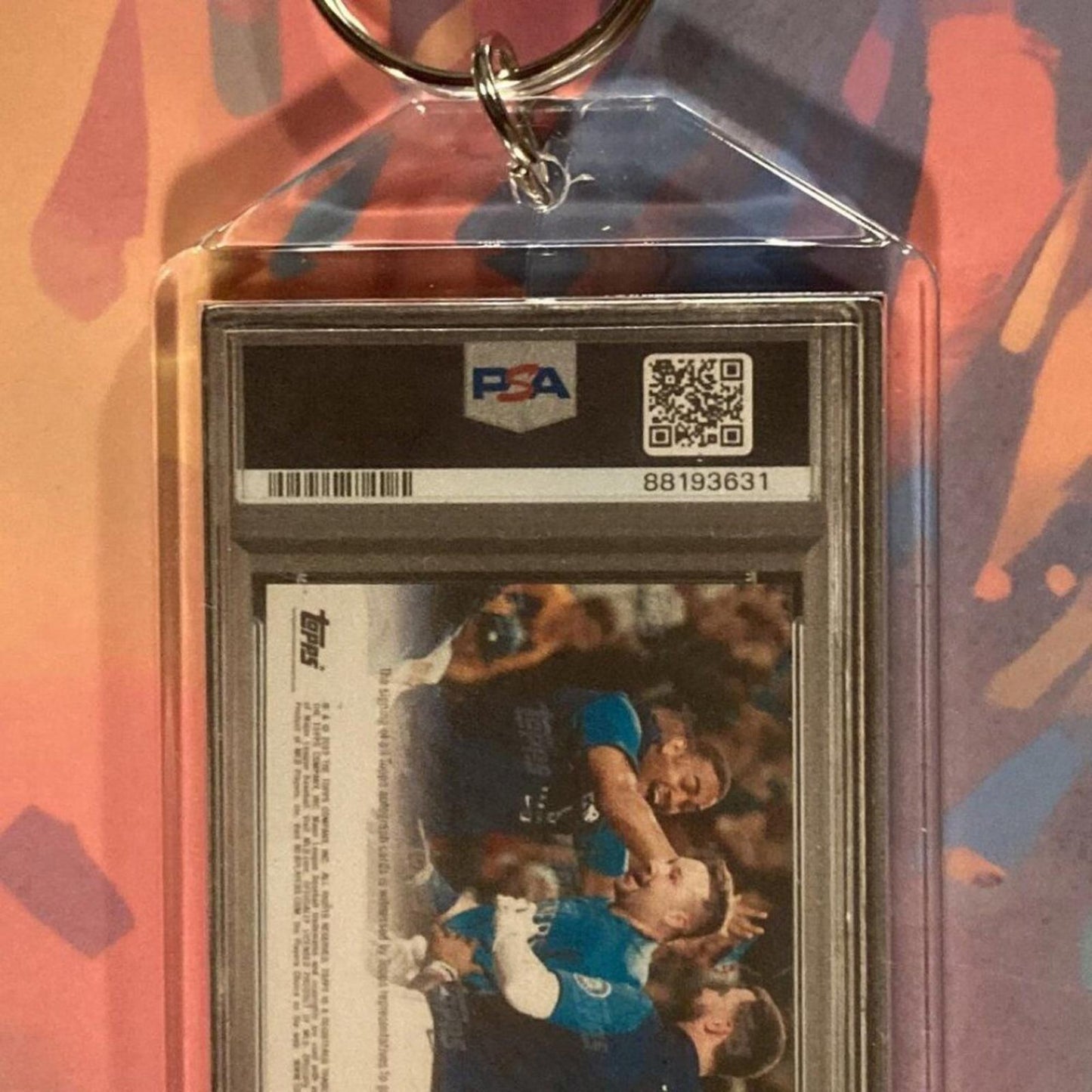 0110 Cal Raleigh 2022 Topps Now Red Auto Custom Hand Made Novelty Keychain-Gift