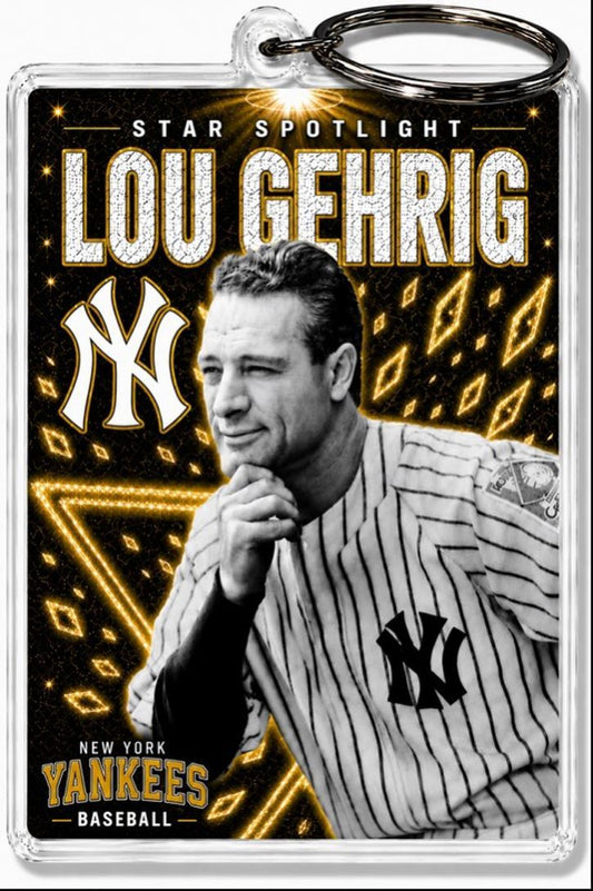 3908 Lou Gehrig Keychain Gold Spotlight Premium Keychain No Nameplate BBL KYC