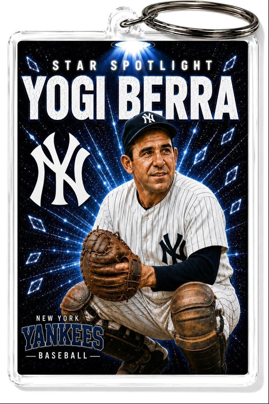 4000 Yogi Berra Keychain Blue Spotlight Premium Keychain No Nameplate BBL KYC