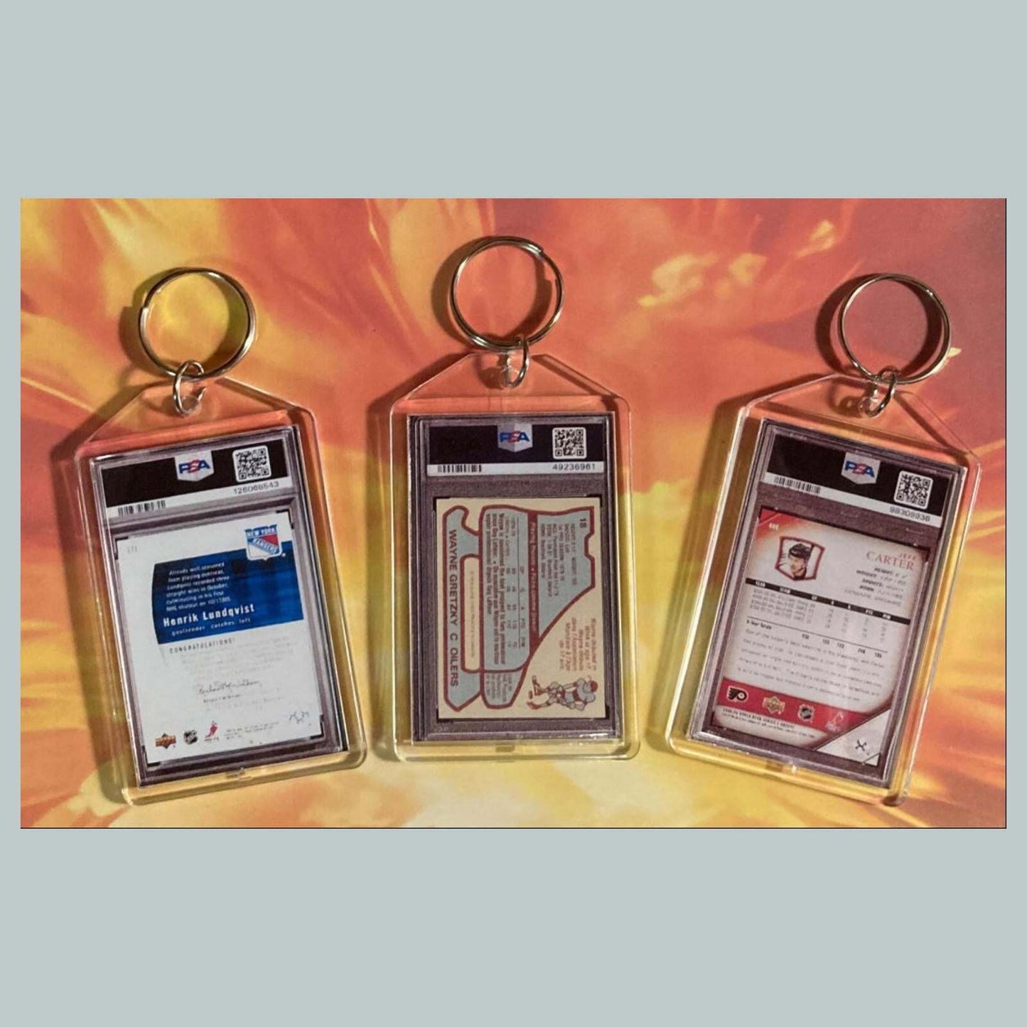 3661B Henrik Lundqvist/Gretzky/Carter Custom Hand Made Keychains Bundle MSC KYC