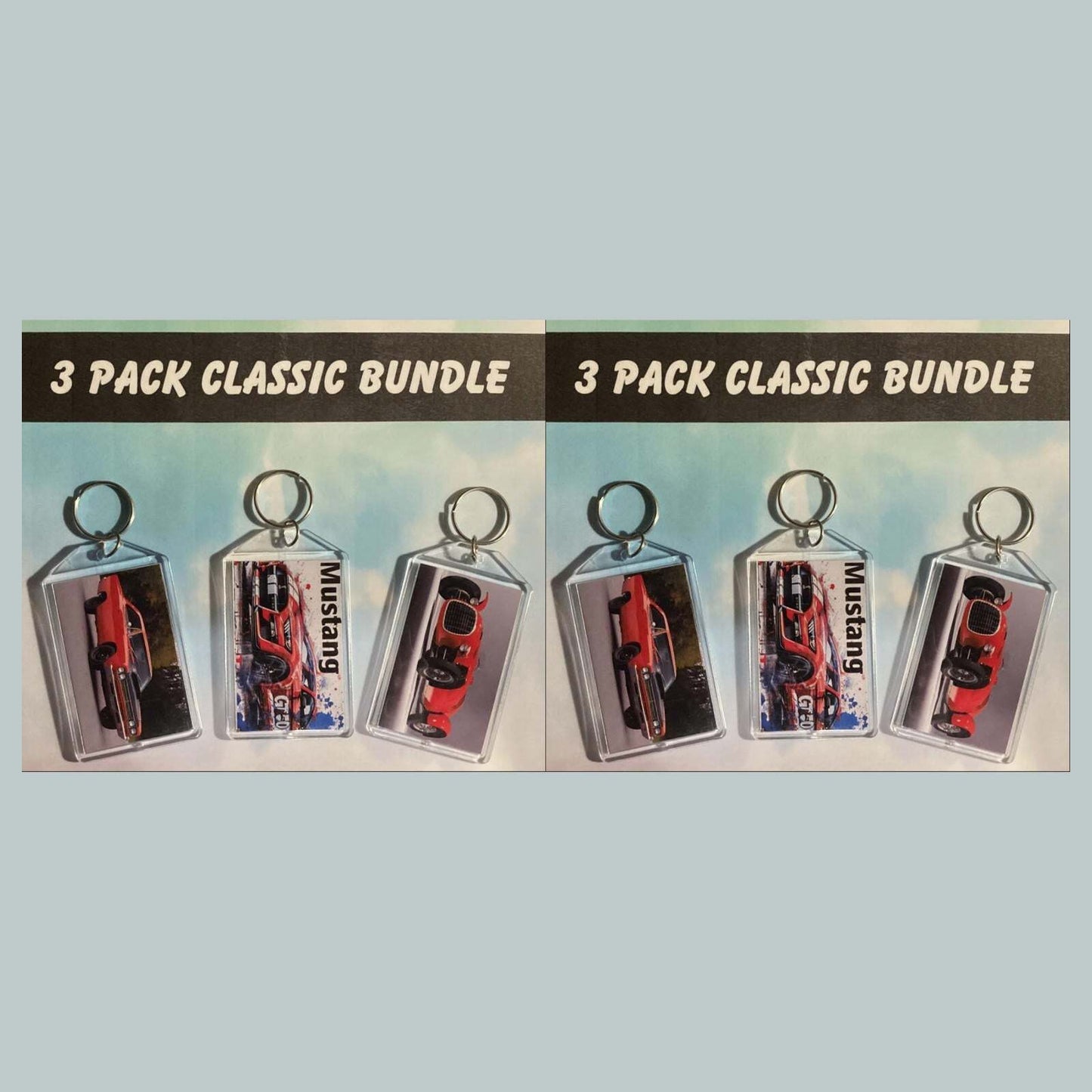 3557B Threefer Bundle Classic Cars  Keychain |Vintage Automobile Photo Keychains MSC KYC