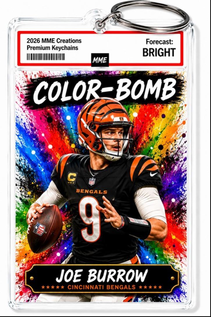 3895 Joe Burrow  Keychain | Color-Bomb | Custom Photo Keychain | With Nameplate FBL