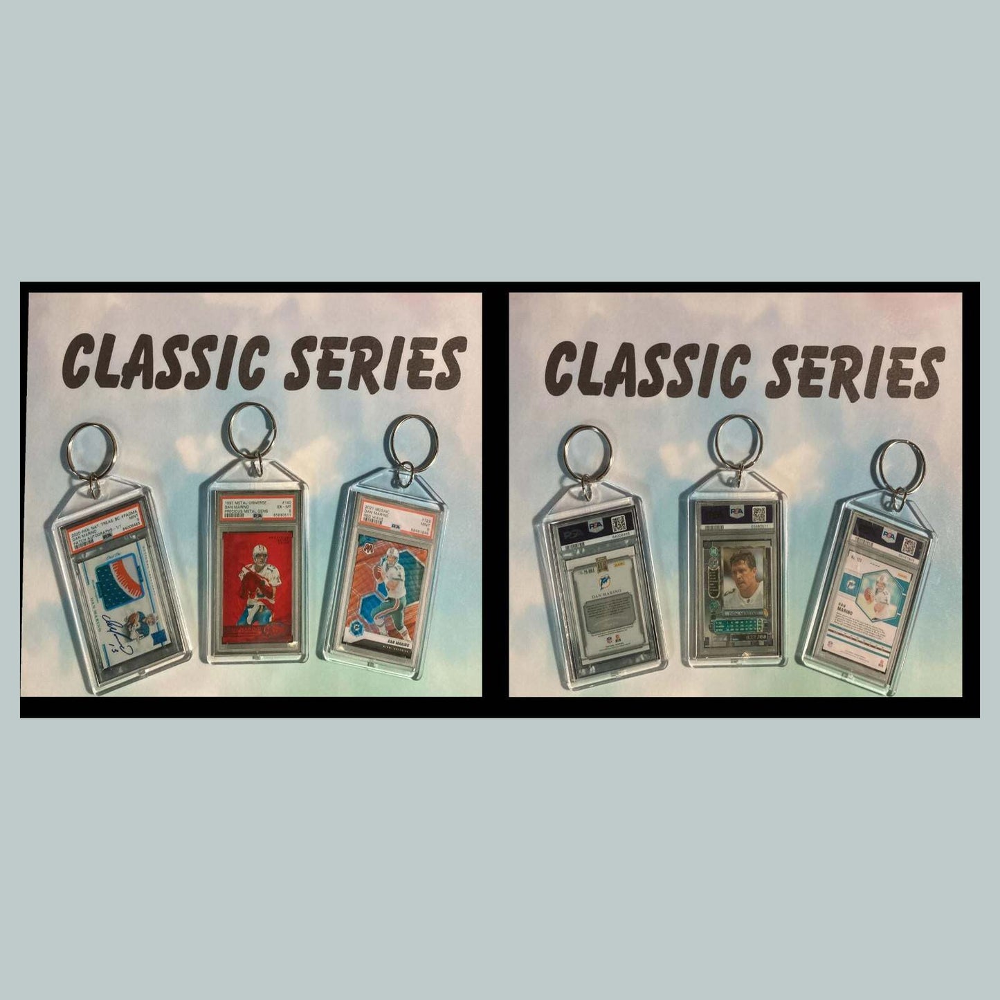 3461B Dan Marino 3 Pack Classic Bundle - 3 Different Custom Novelty Keychains FBL