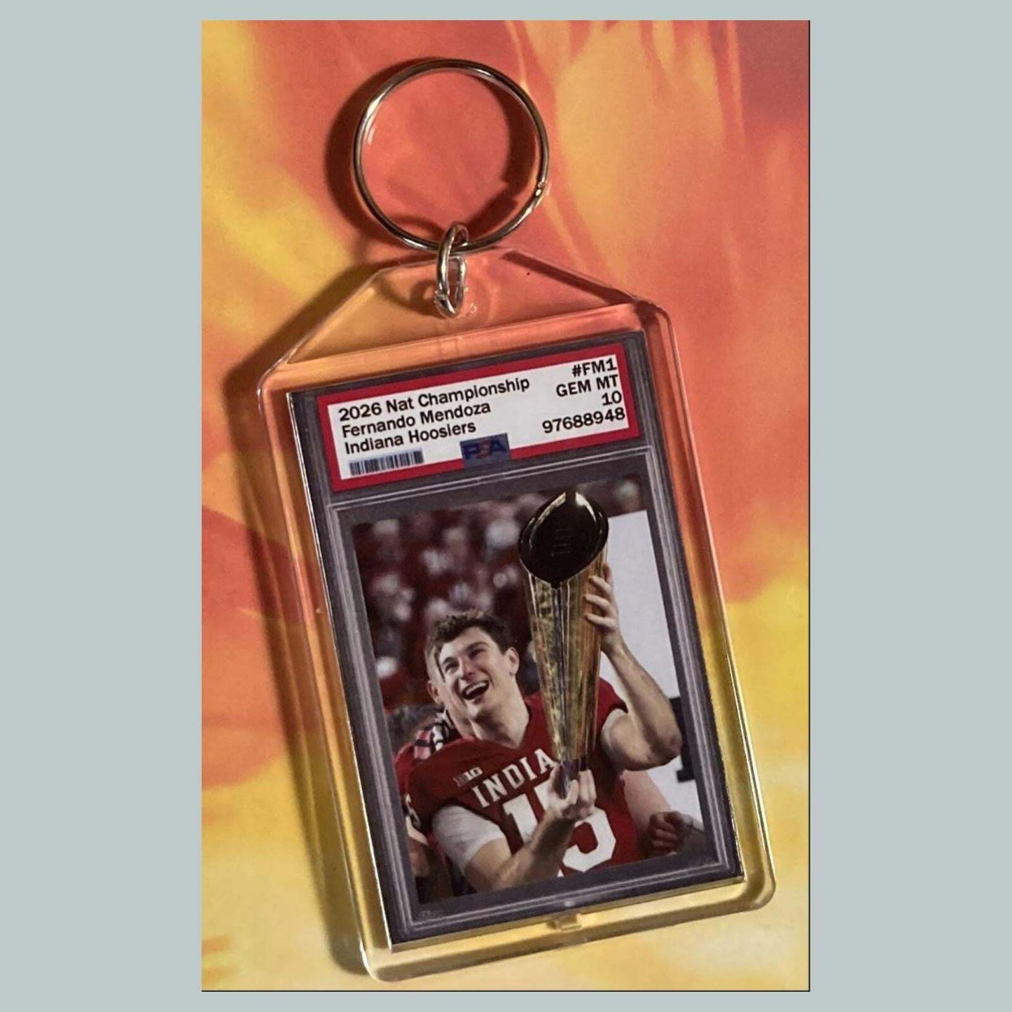 3739 Fernando Mendoza 2026 Nat Championship Mockup Custom Hand Made Keychain FBL