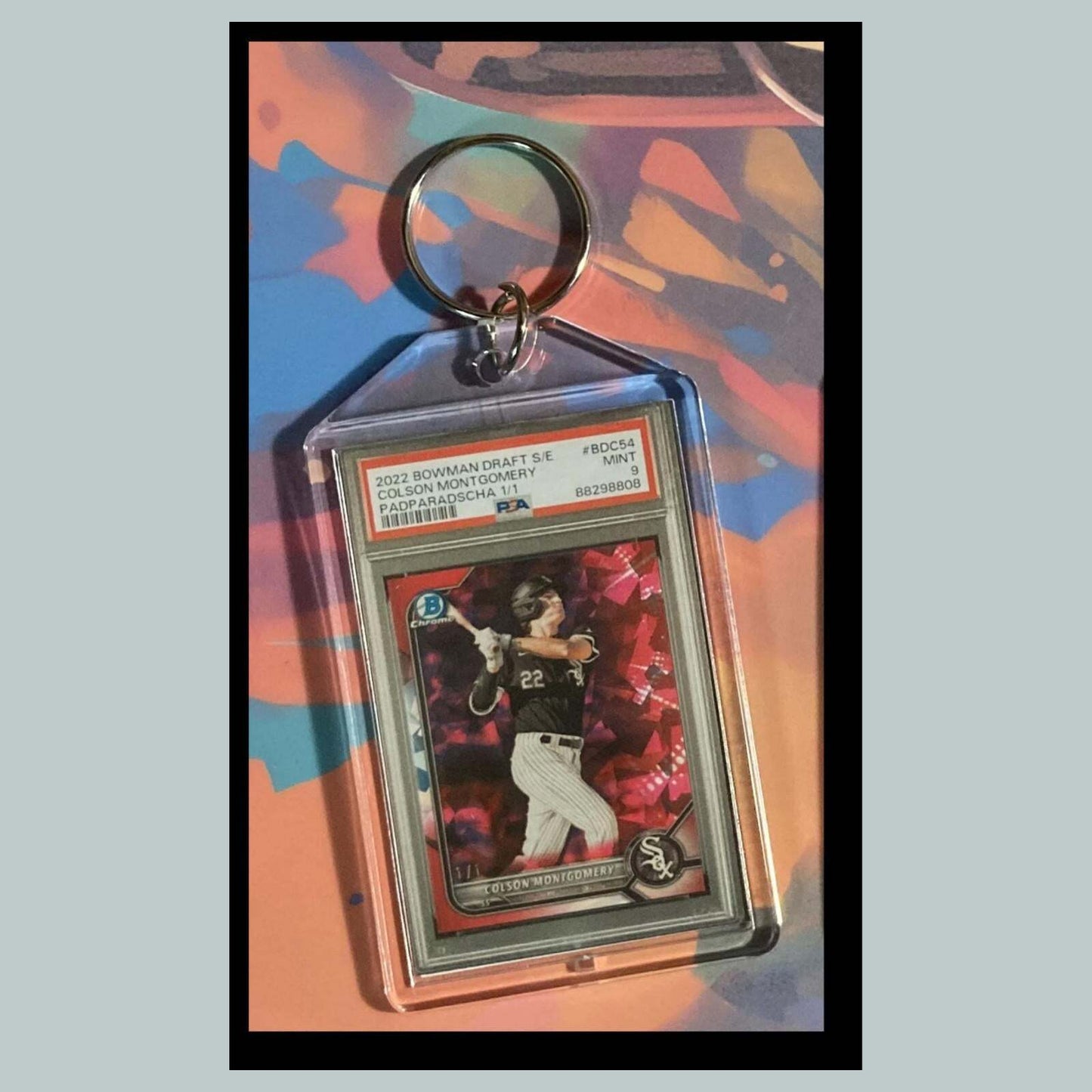 3499 Colson Montgomery 2022 Chrome Draft Padparadscha Custom Hand Made Keychain BBL KYC