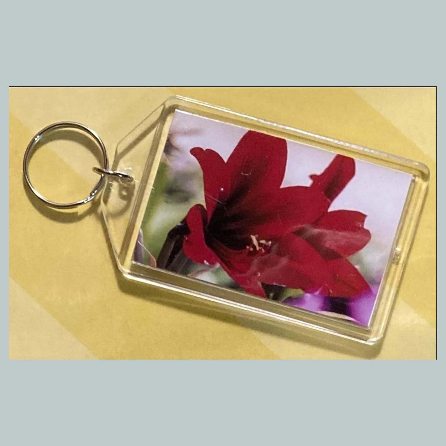 3684 Amaryllis Acrylic Keychain | Floral Keychain | Flower Lover Gift MSC KYC