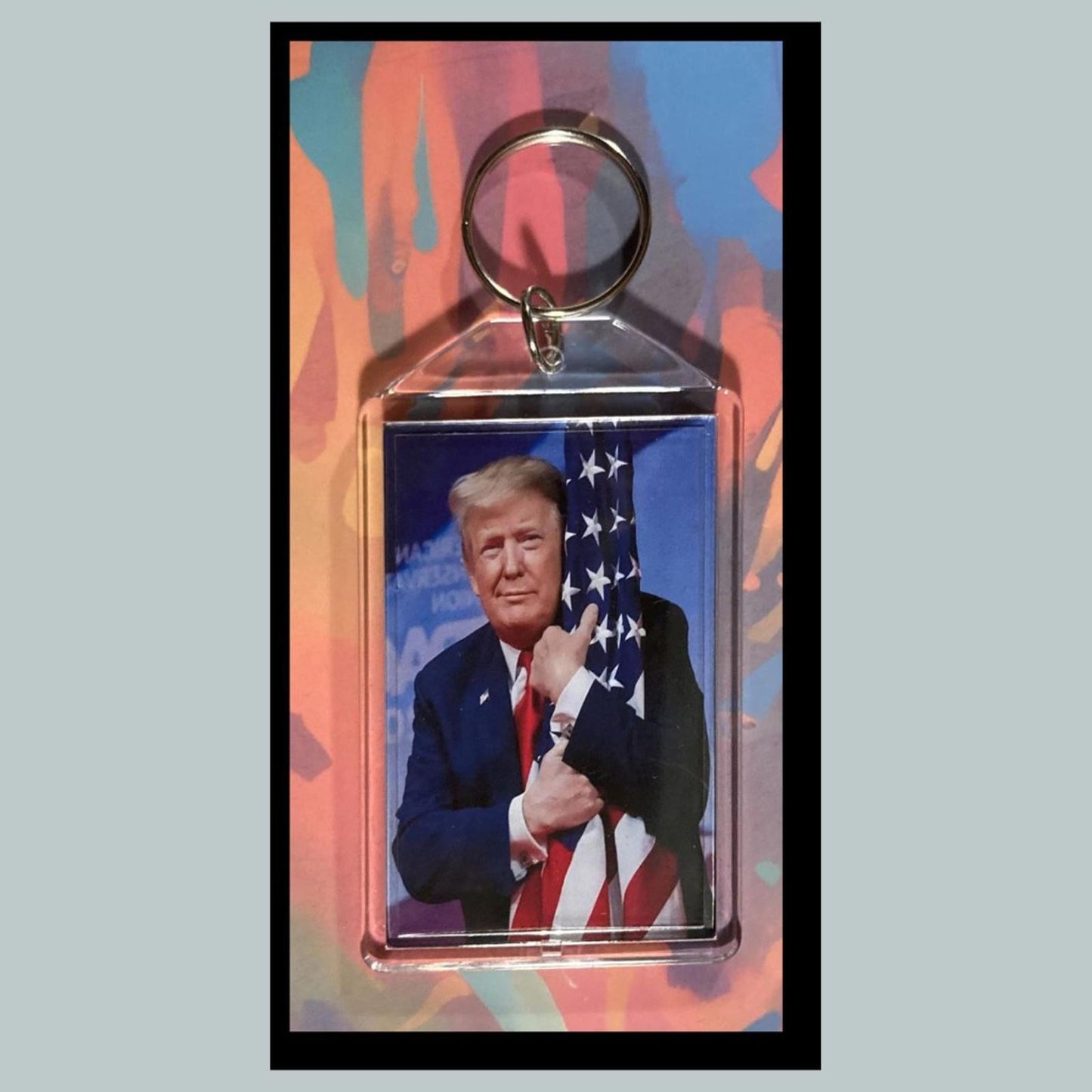 0328 Trump Flag Custom Hand Made Keychain-Makes A Great Gift0