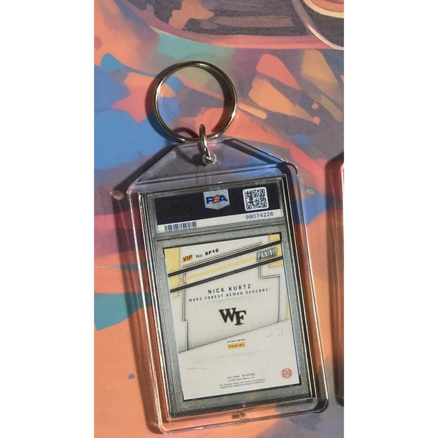 0255 Nick Kurtz 2024 Panini VIP Gold RWB Custom Hand Made Novelty Keychain -Gift